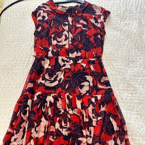 Halogen Red, White and Blue Sleeveless Dress, XS